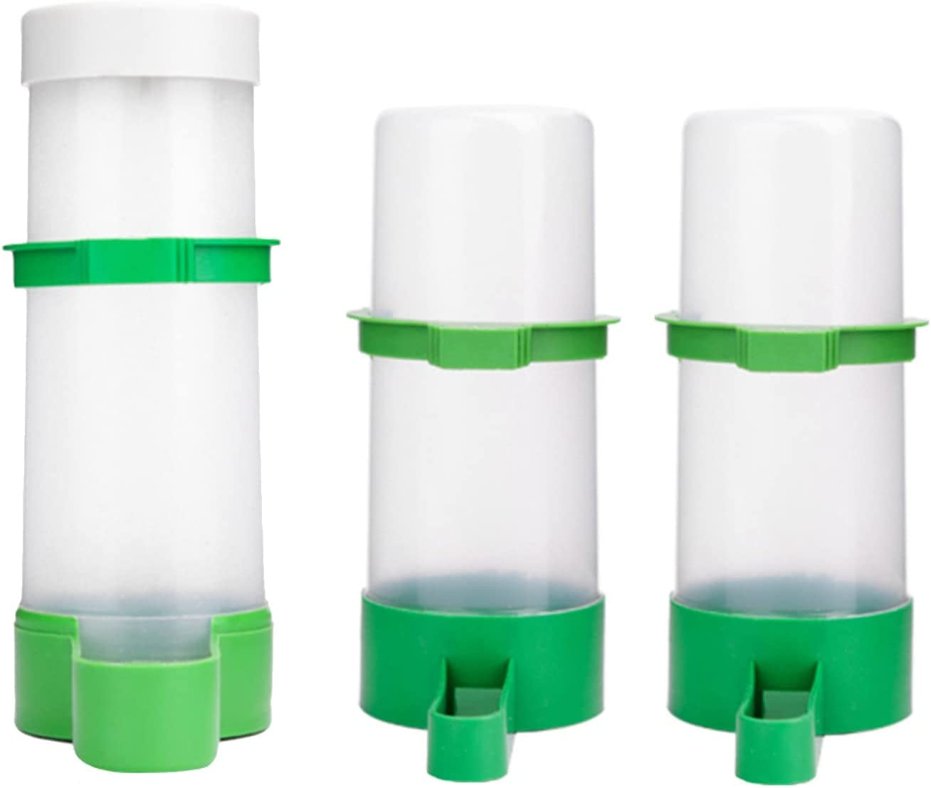 Bird Feeder, Bird Water Dispenser for Cage, XISTEST 2PCS Automatic Bird Water Feeder with 1PCS Food Feeder for Cage Pet Parrot Budgie Lovebirds Cockatiel (2Pcs 90Ml + 1Pcs 150Ml)