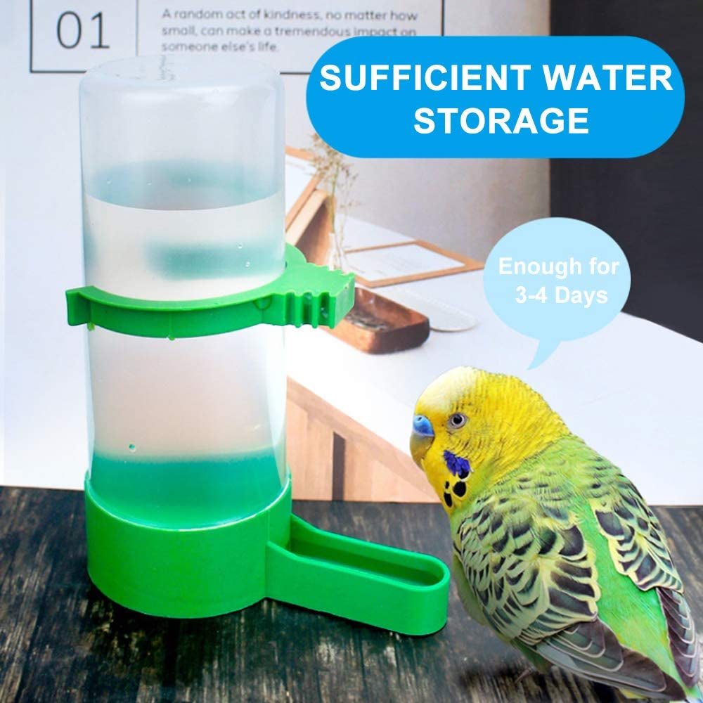 Bird Feeder, Bird Water Dispenser for Cage, XISTEST 2PCS Automatic Bird Water Feeder with 1PCS Food Feeder for Cage Pet Parrot Budgie Lovebirds Cockatiel (2Pcs 90Ml + 1Pcs 150Ml)